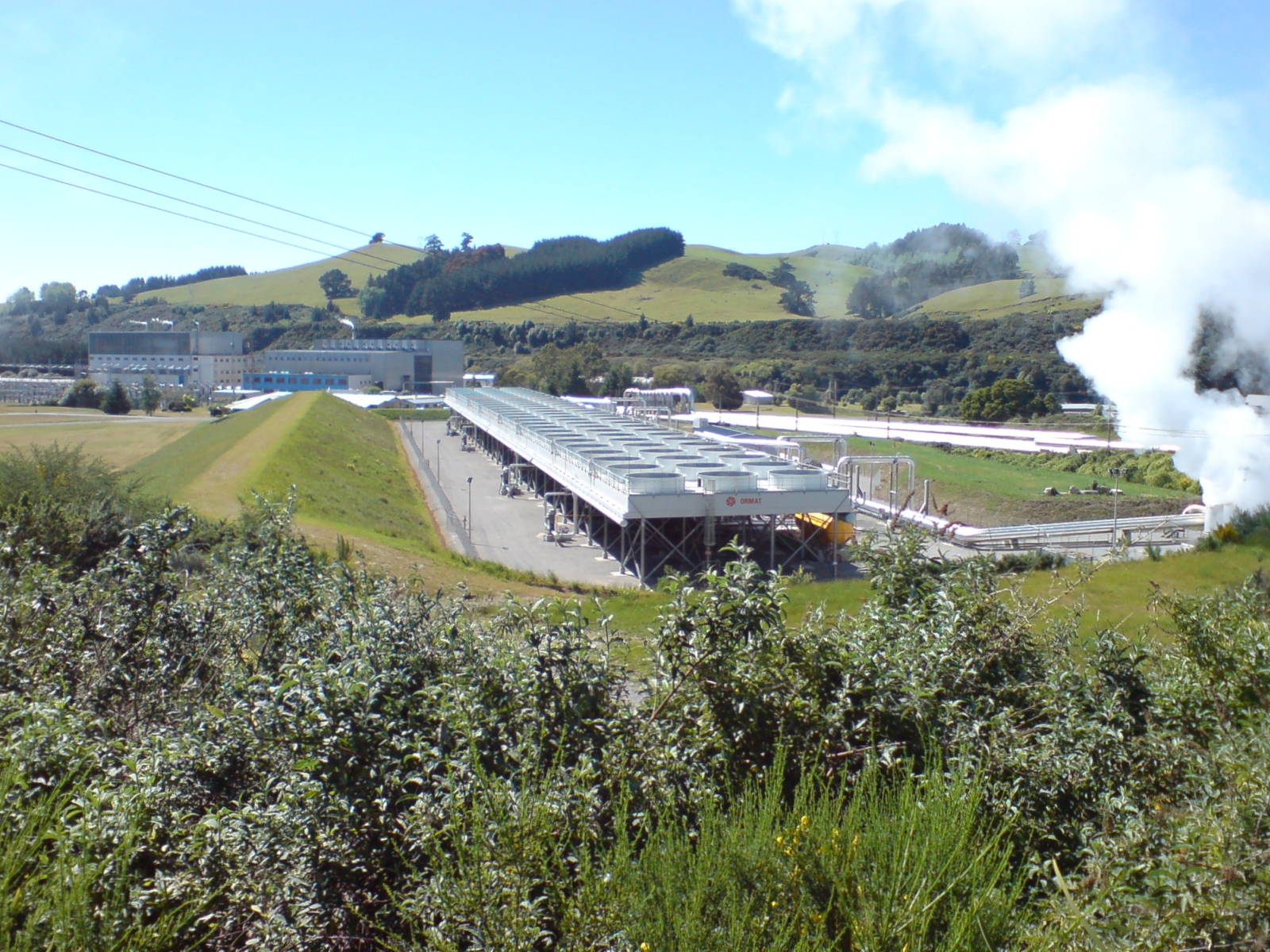 Wairakei geothermal power plant infrastructure in New Zealand